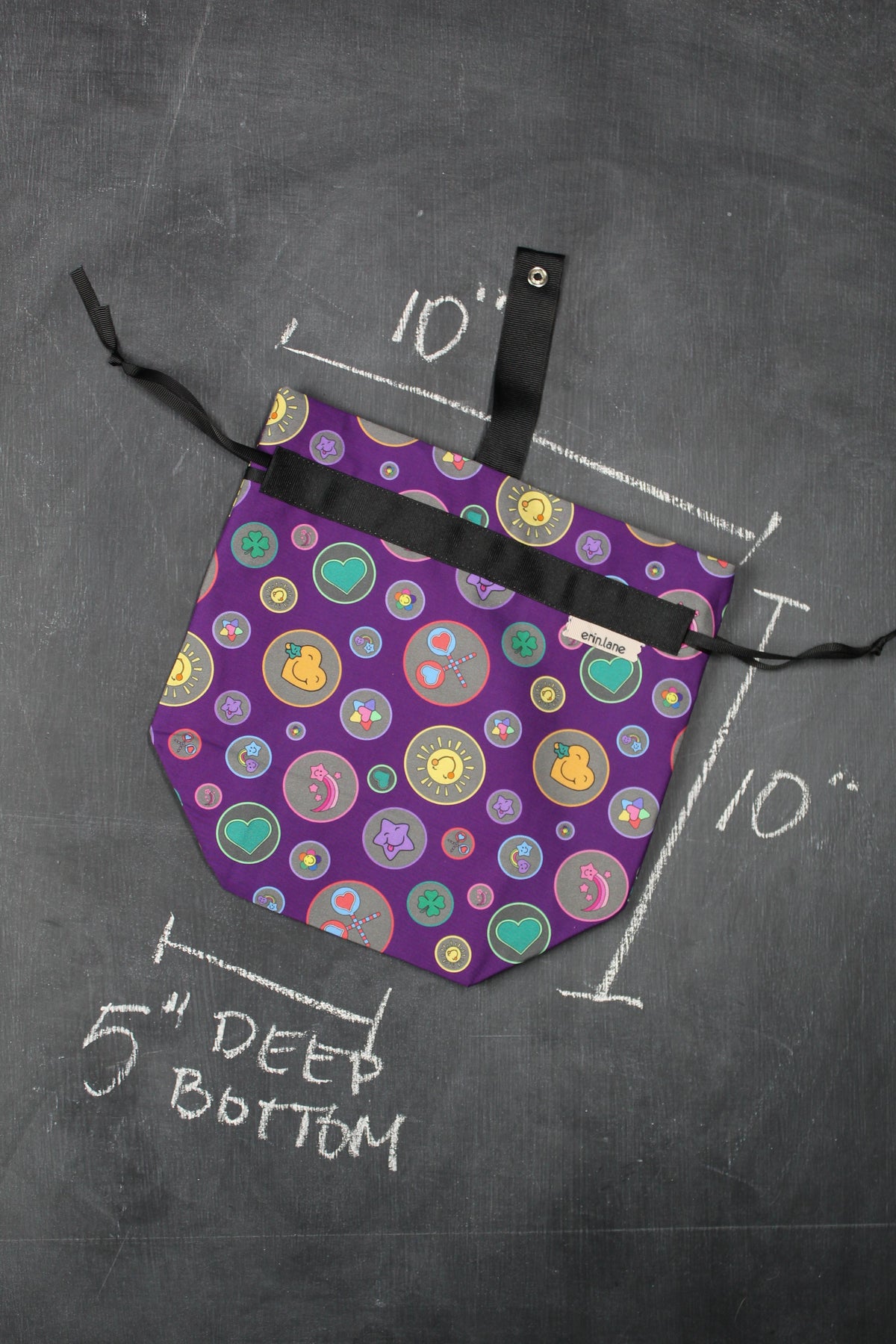 Sock Project Bag in Care Bears Sheeple Badges