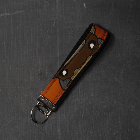 Fob Key Chain Handle in Bison Faces