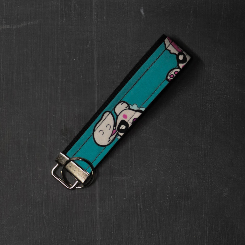 Fob Key Chain Handle in Bunny Faces