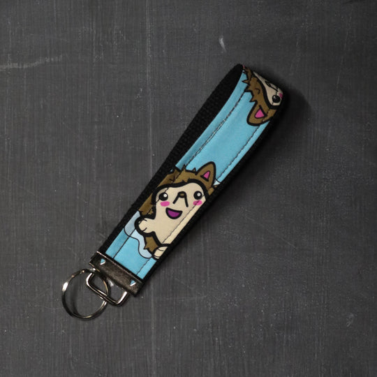 Fob Key Chain Handle in Hedgehog Faces