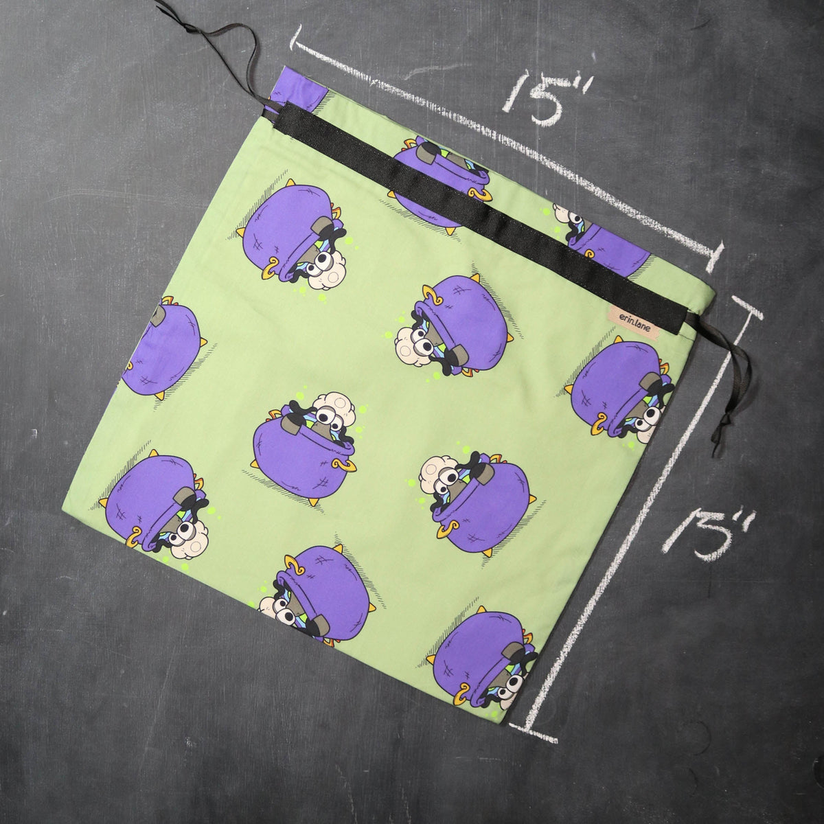 Large Project Bag in Bubble Bubble Toil and Trouble Sheeple