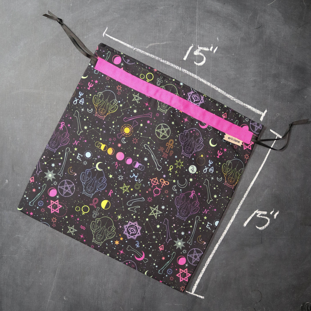 Large Project Bag in Neon Alchemical Text