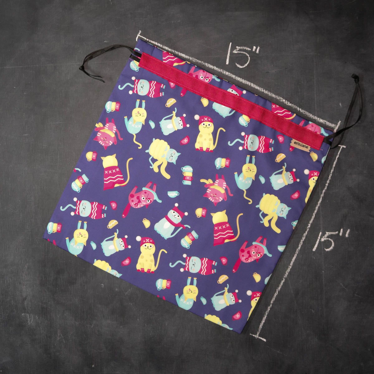 Large Project Bag in Cozy Cats