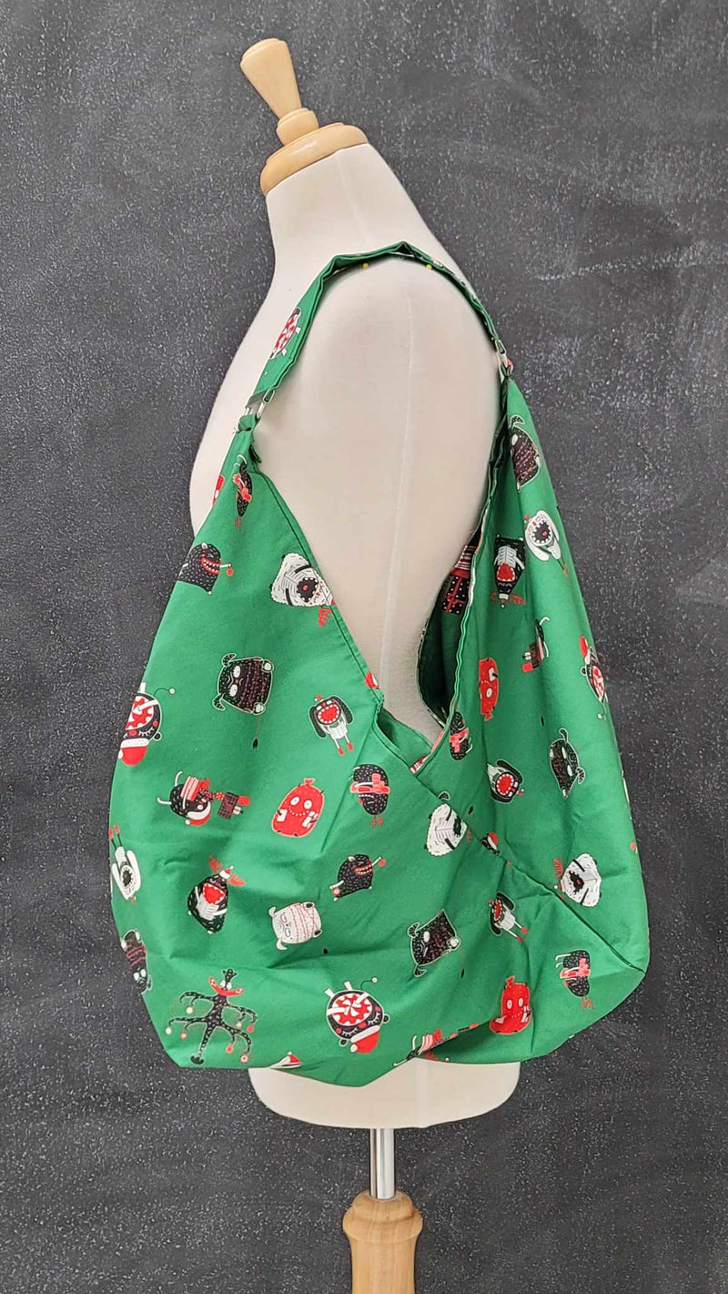 Market Tote Bag for Knitting and Crochet in Monstrously Merry