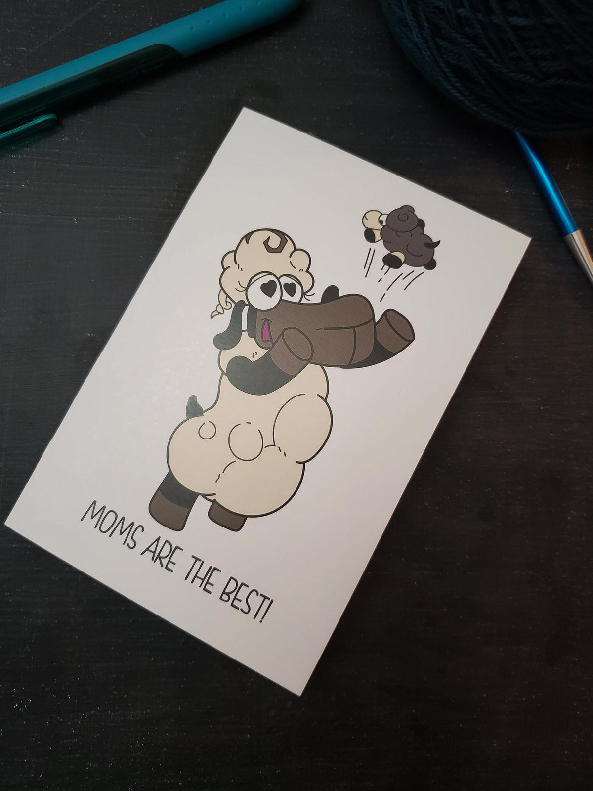 Greeting Card in "Moms Are the Best."