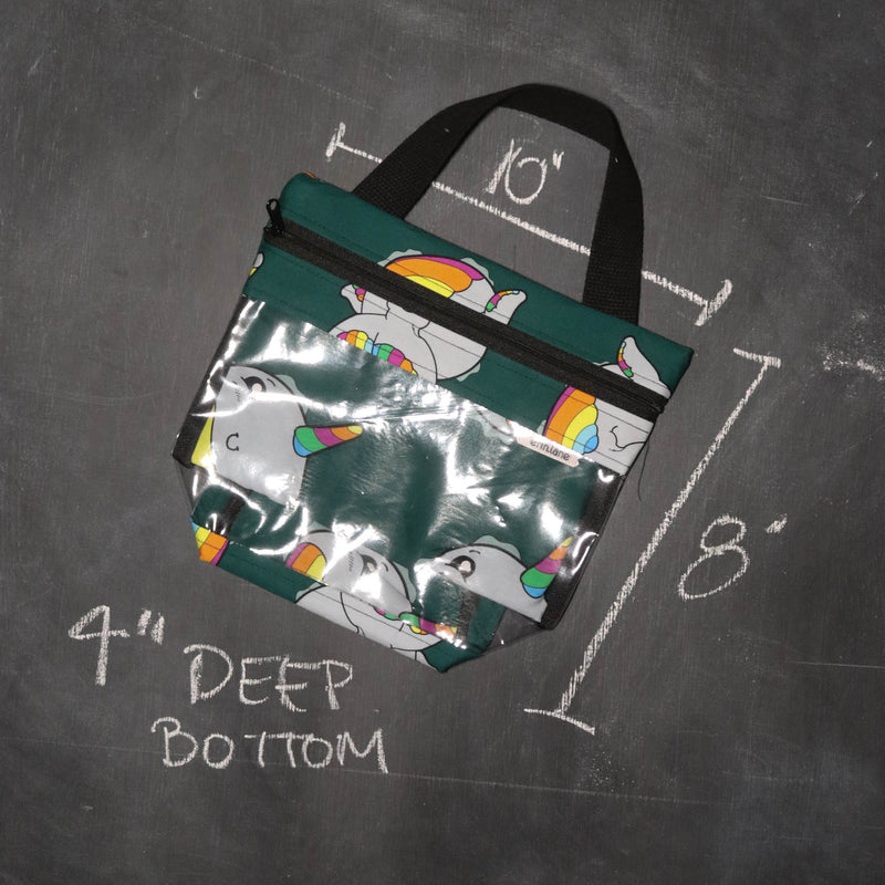 Mini View Tote Bag in Rainbow Narwhal Butts