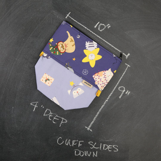 Nonname Collapsing Project Bag in Grumpy Holiday Cats