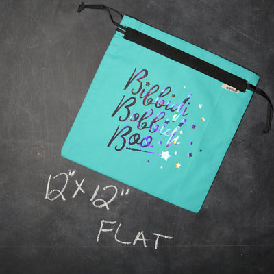 Small Project Bag in Teal with Holographic "Bibbity, Bobbity, Boo."