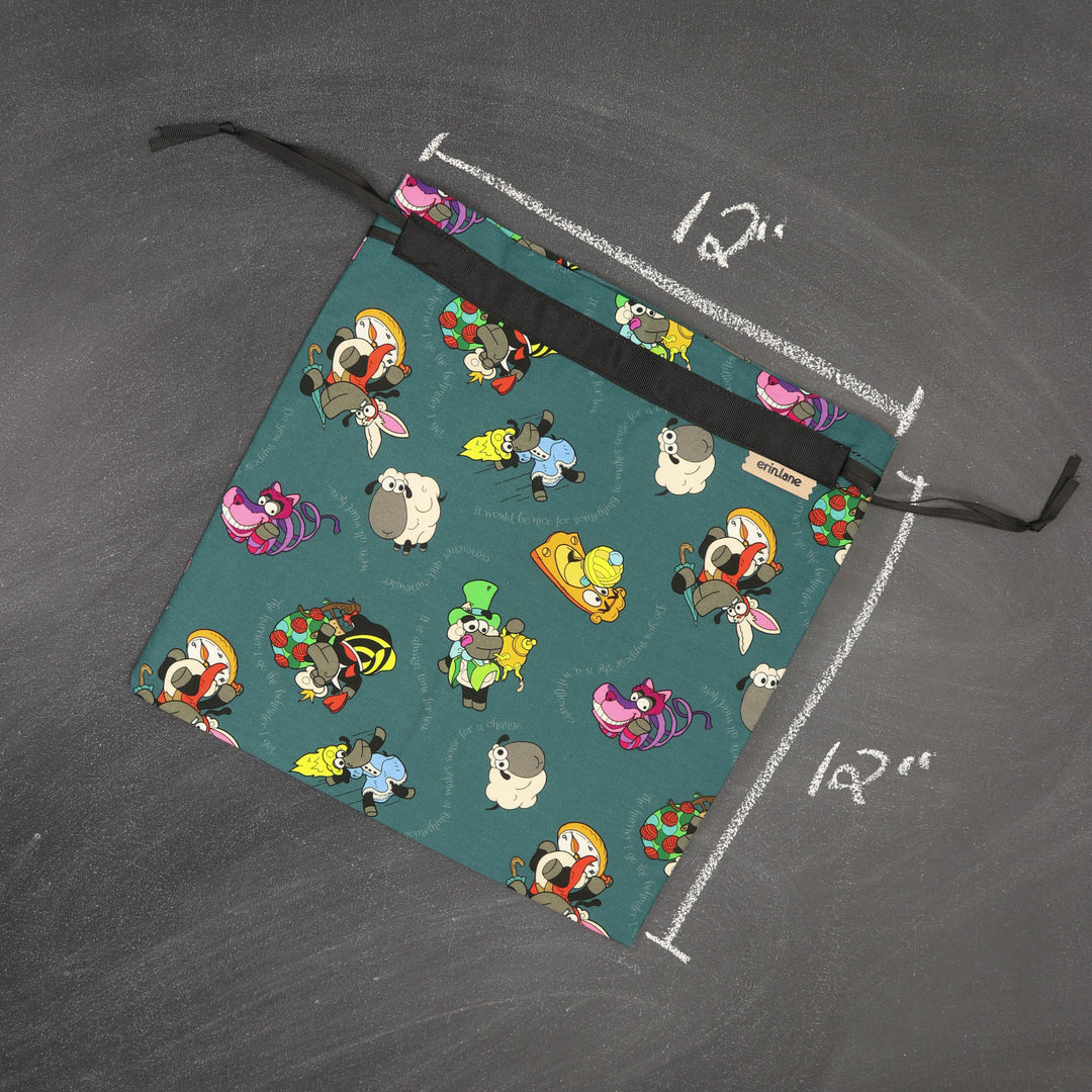 Small Project Bag in Alice in Wonderland Sheeple