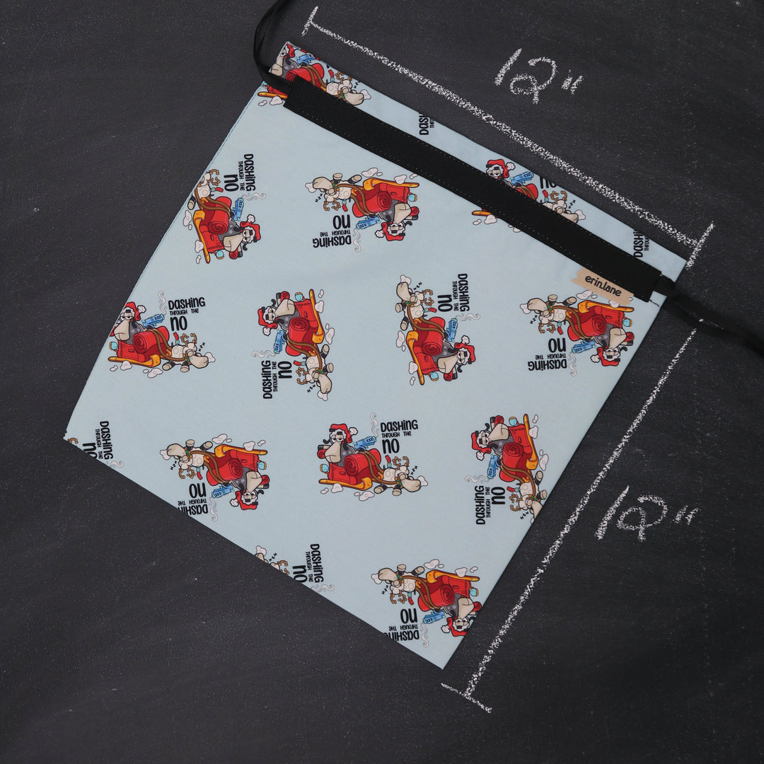 Small Project Bag in Holiday Larry "Dashing Through the No."