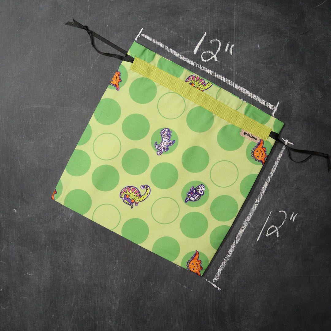 Small Project Bag in Prehistoric Halloween Dots