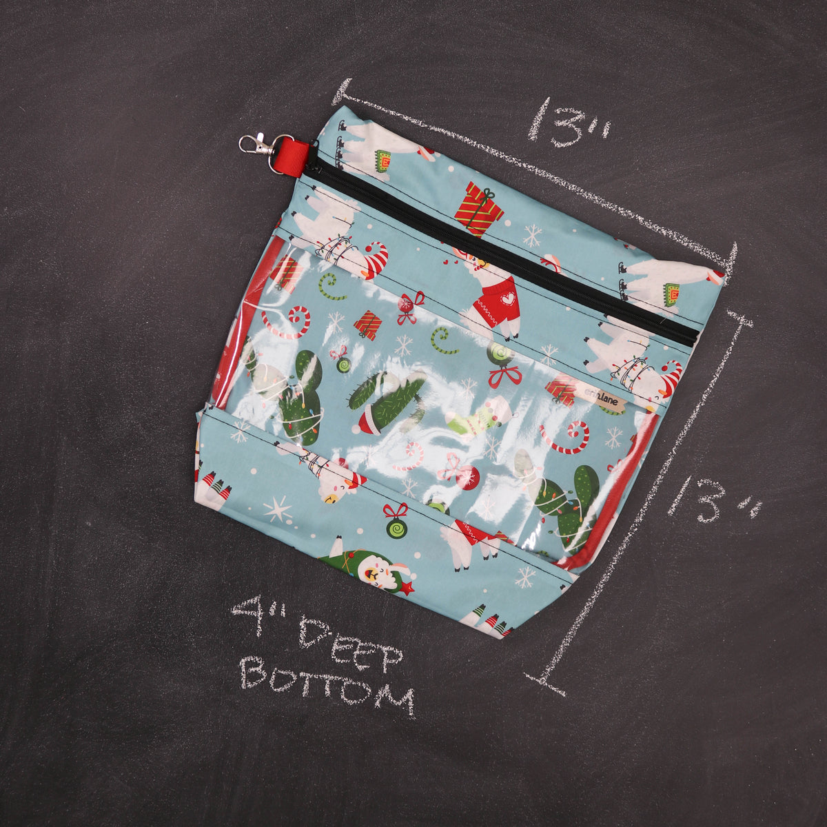 Stash A Lot Project Bag and Stash Organizer in Holiday Llamas