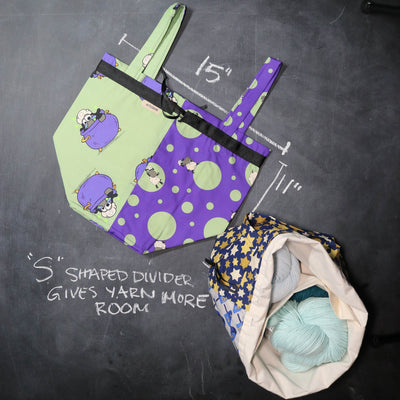 Super Twofer Project Tote in Bubble Bubble Toil and Trouble Sheeple
