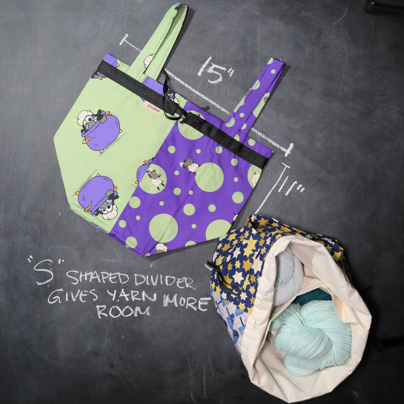 Super Twofer Project Tote in Bubble Bubble Toil and Trouble Sheeple