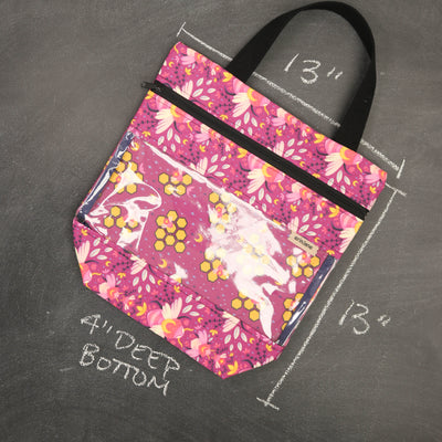 View Ewe Project Tote Bag in Fuchsia Bees