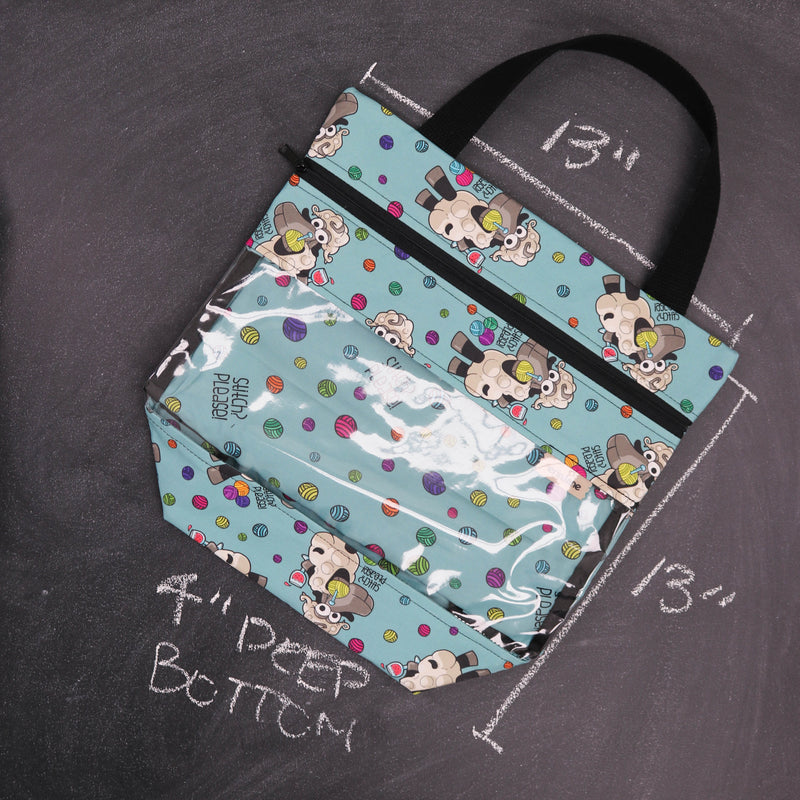 View Ewe Project Tote Bag in Demi "Stitch Please"