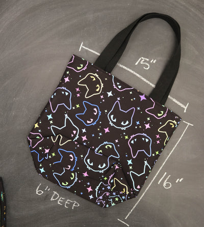 Worth Doing Library Tote in Starry Cats
