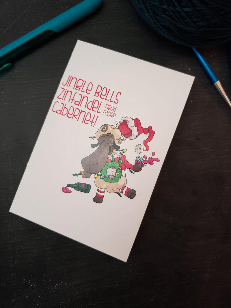 Greeting Card in Demi Jingle Wine