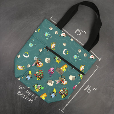 Worth Doing Library Style Tote in Alice in Wonderland Sheeple