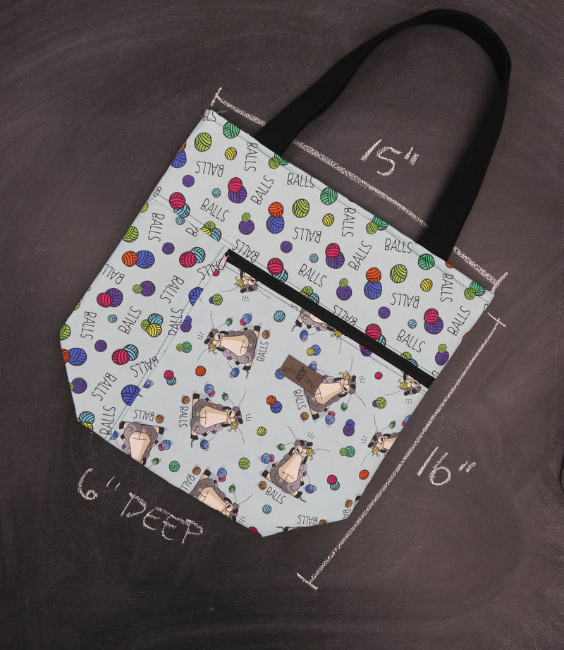 Worth Doing Library Style Tote in Larry "Balls."