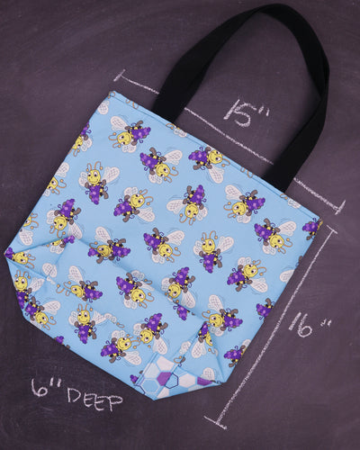 Worth Doing Library Style Tote Bag in Beatrix the Bee