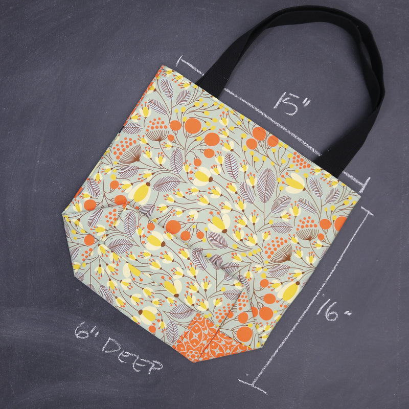 Worth Doing Tote Bag for Knitting and Crochet in Climbing Blossoms