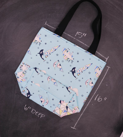 Worth Doing Library Style Tote Bag in Arctic Animals
