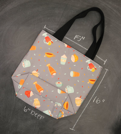 Worth Doing Library Style Tote Bag in Let's Get Toddy