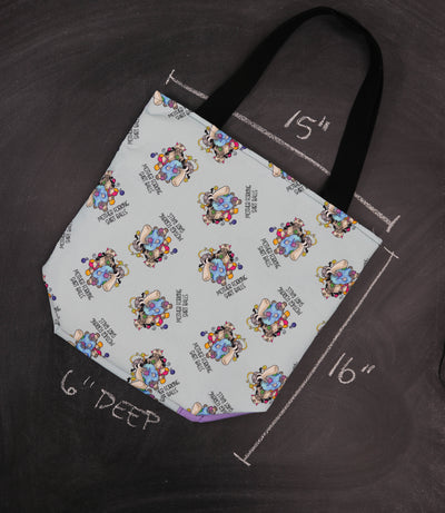 Worth Doing Library Style Tote in Larry and Demi "Mother Forking Shirt Ball."