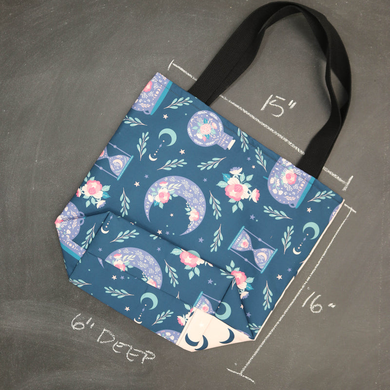 Worth Doing Tote Bag for Knitting and Crochet in Night Blooms
