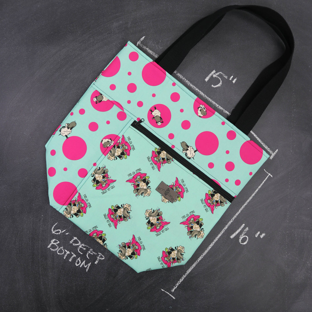 Worth Doing Library Style Tote in Demi "Treat Yo' Self."