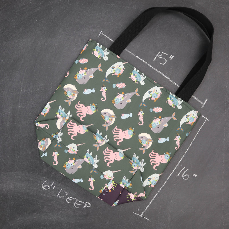 Worth Doing Tote Bag for Knitting and Crochet in Under the Sea
