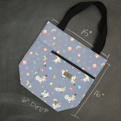 Worth Doing Tote Bag for Knitting and Crochet in Unicorns in Space
