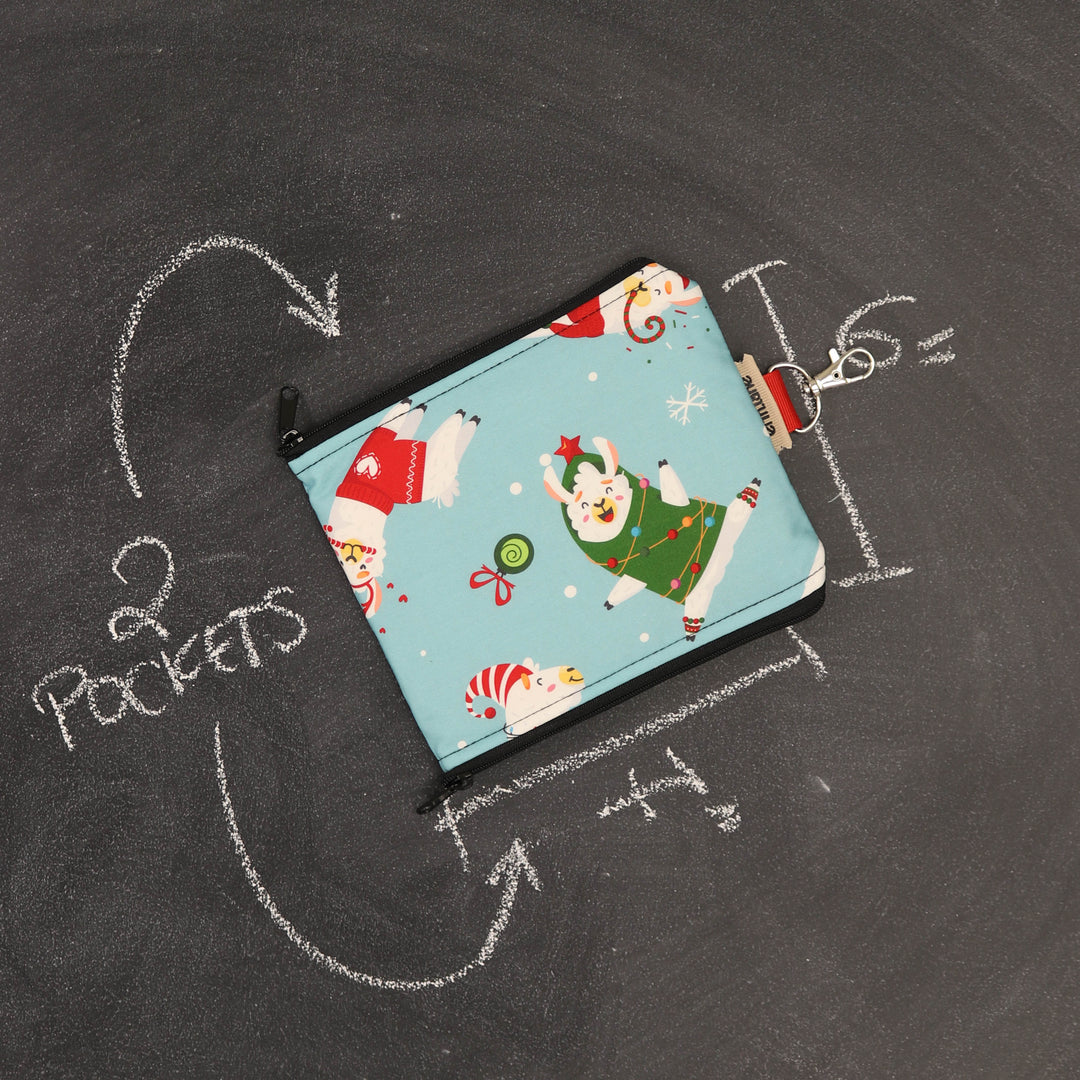 Zip and Clip Notions Organizer in Holiday Llamas
