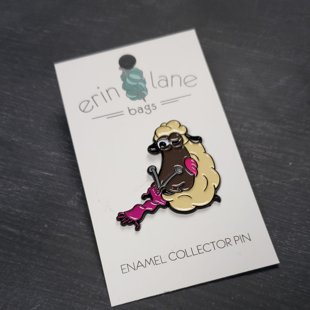 Enamel Pin in Knitting Sheeple